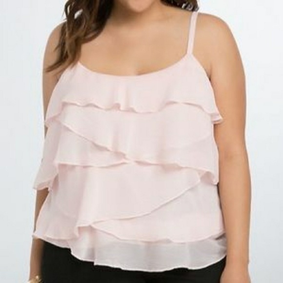 torrid Tops - Torrid Blush Ruffle Tank Size 3X